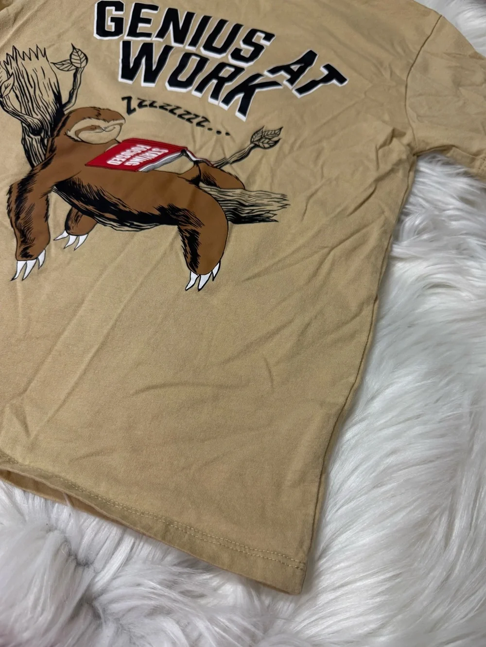 The Children’s Place Tan Graphic Short Sleeve Shirt - Boys Size M (7/8)